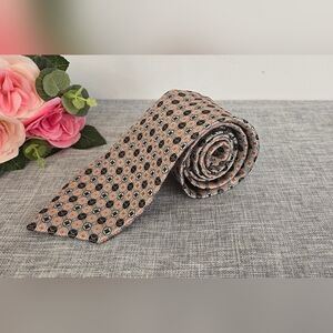 Vintage Valerio Garati Silk Hand Made Neck Tie,‎ Brown/Beige/Orange, Pre-Owned